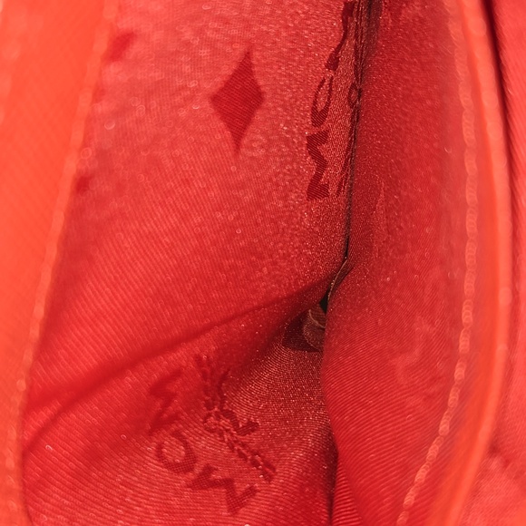 MCM Leather Orange Wallet with Gold Accents - Picture 7 of 11